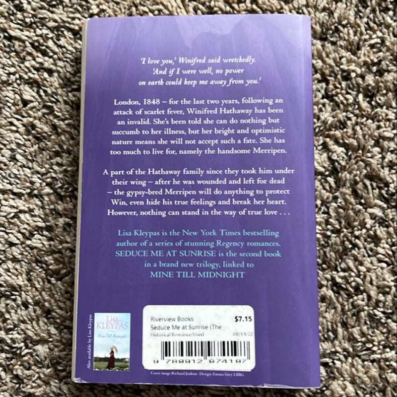 Seduce Me at Sunrise (UK trade book edition)