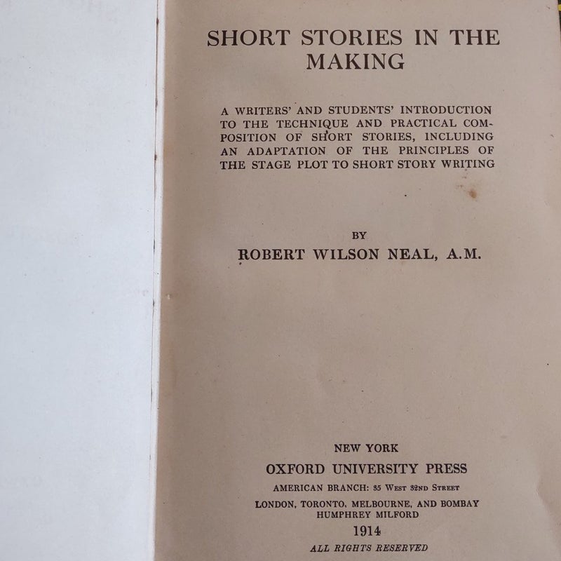 Short Stories in the Making (First Edition 1914)