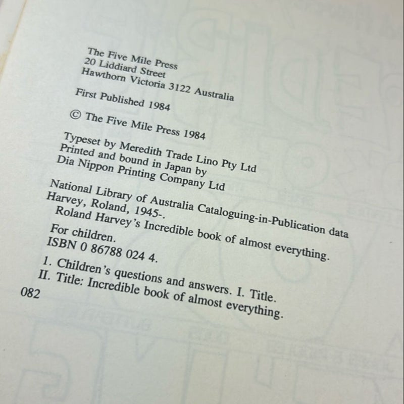 Roland Harvey’s Incredible Book Of Almost Everything