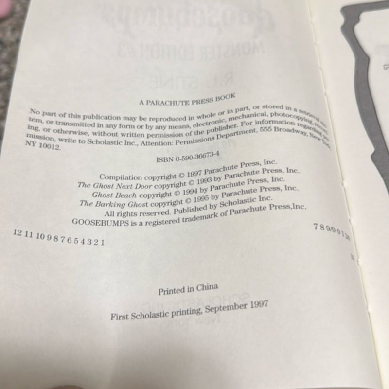 Goosebumps Monster Edition #3 First Edition