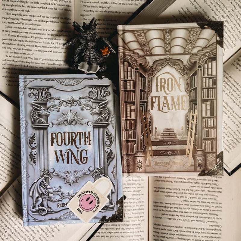 Fourth Wing, Iron Flame and ovrlays Bookish Box edition