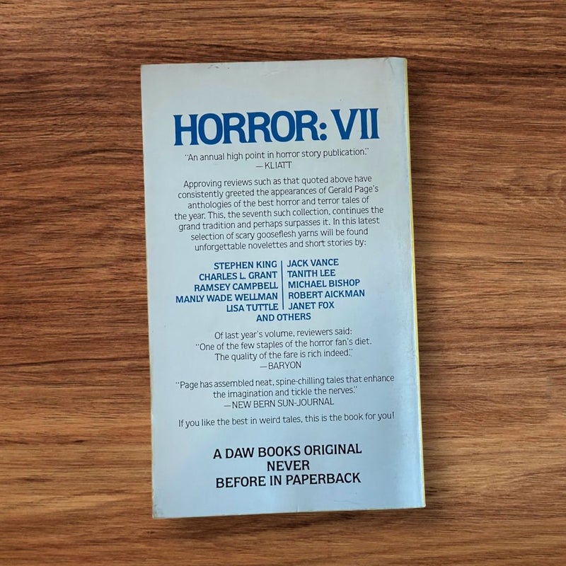 The Year’s Best Horror Stories Series VII : 1979 First Print Feat Stephen King