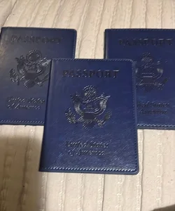 Pack of 3 Waterproof Passport Covers (synthetic leather)