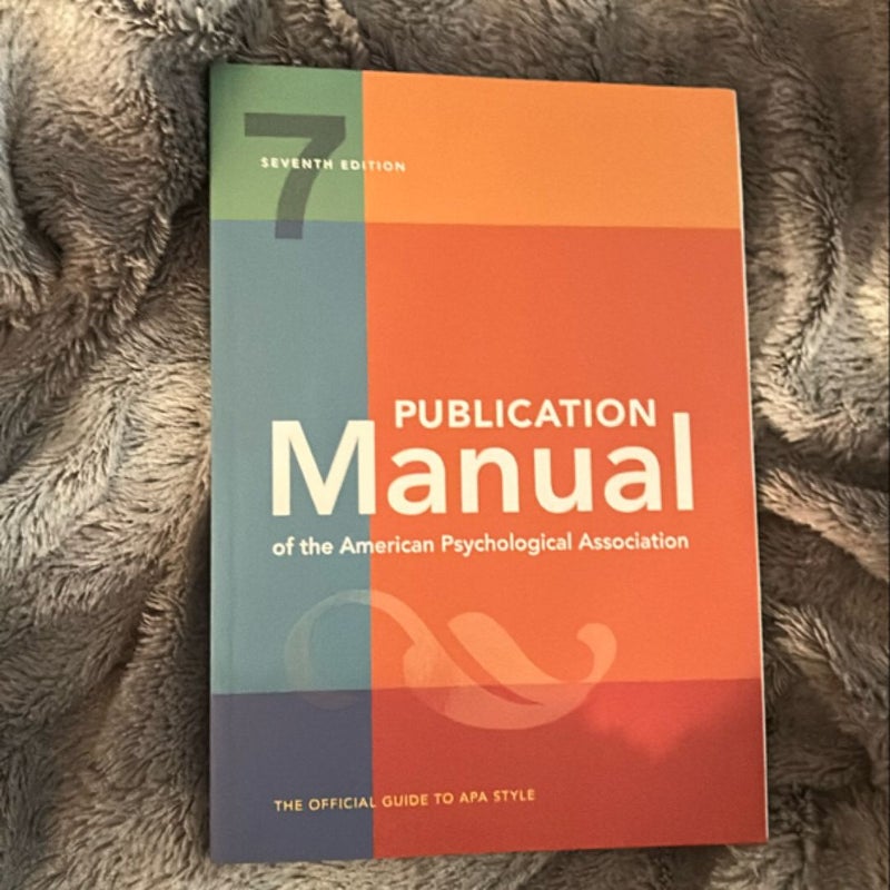 Publication Manual of the American Psychological Association