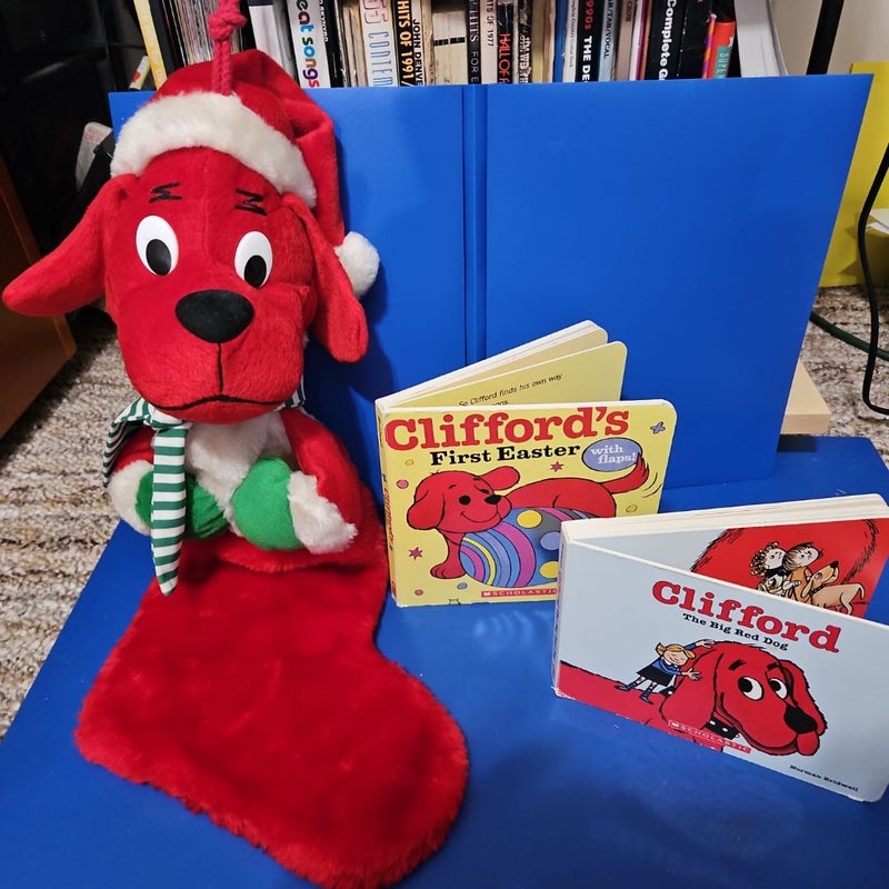 CLIFFORD The Big Red Dog HOLIDAY PACK (BONUS! Besides the Two Board Books Get A Clifford Christmas Stocking FREE!)