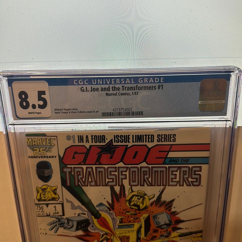 Comic book! Cgc 8.5 gi joe and Transformers B&B #[