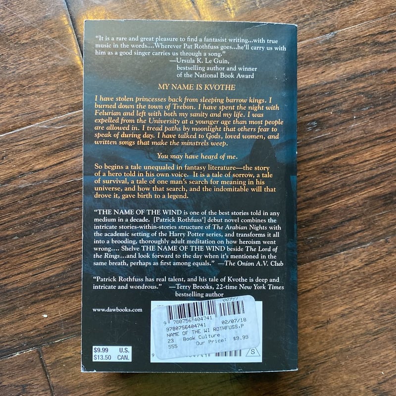 The Name of the Wind by Patrick Rothfuss, Paperback | Pangobooks