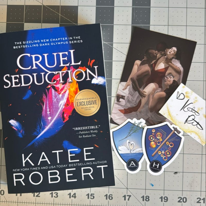 Cruel Seduction Barnes and Noble exclusive edition with art card, stickers and digital signed book plate