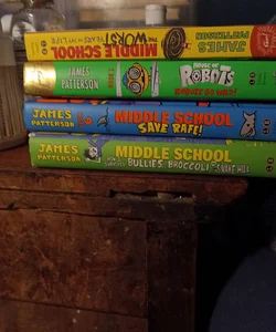 House of Robots: Robots Go Wild!, Middle School the worst years of my life, Middle School save Raffi, Middle School how I survive bullies broccoli and Snake Hill