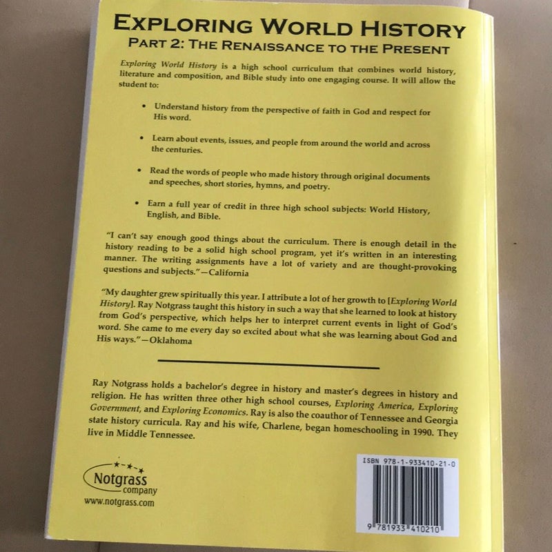 Exploring World History 2 Textbooks