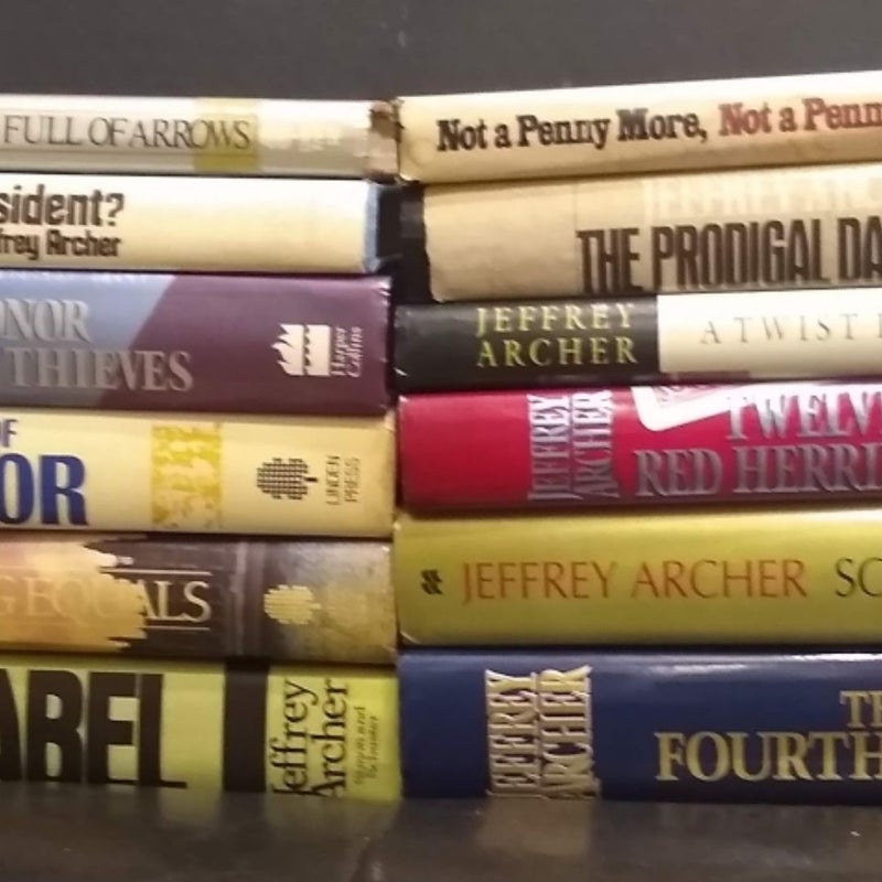 12 Hardback Books by Jeffrey Archer KANE AND ABEL a Matter of Honor 12 RED HERRINGS