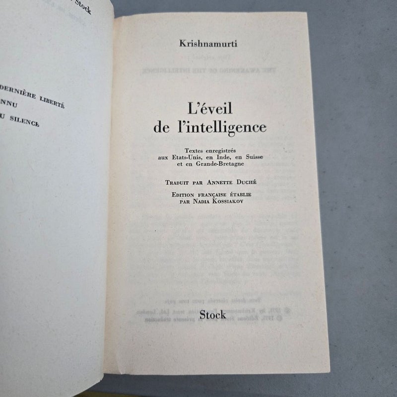 L'éveil de l'intelligence