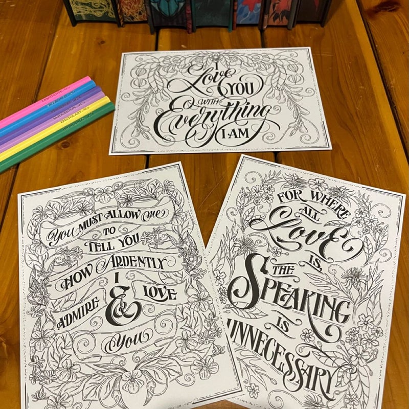 OwlCrate Exclusive Coloring Kit and Postcards