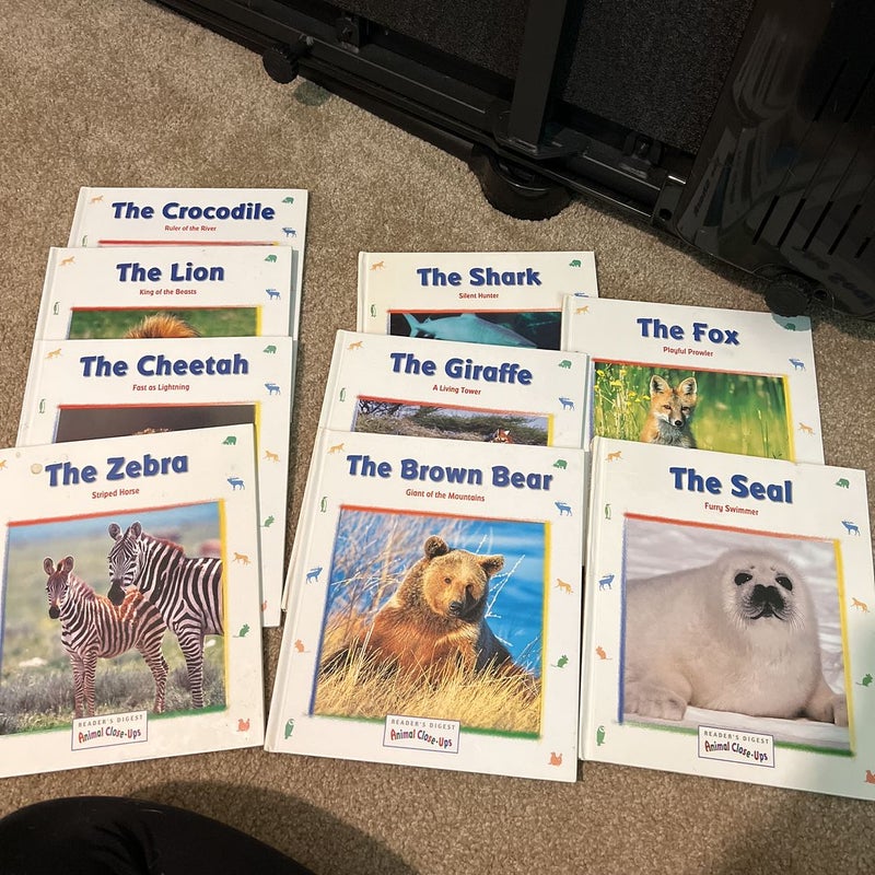 Bundle: 9  Reader’s Digest Animal Close Ups Hardcover Books 