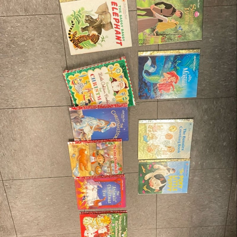  9 little Golden books and christmas The Poky Little Puppy