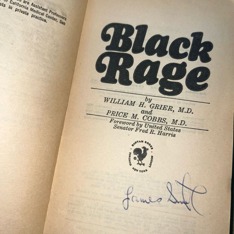 Black Rage by William H. Grier & Price M. Cobbs 1972  Bantam paperback book