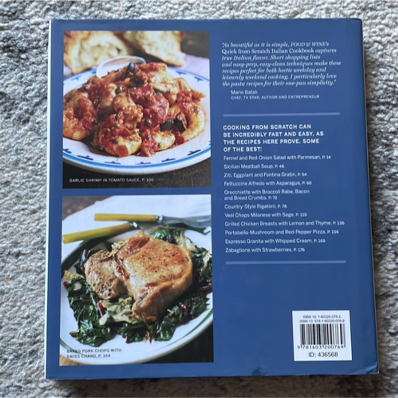 Food and Wine Quick from Scratch Italian Cookbook