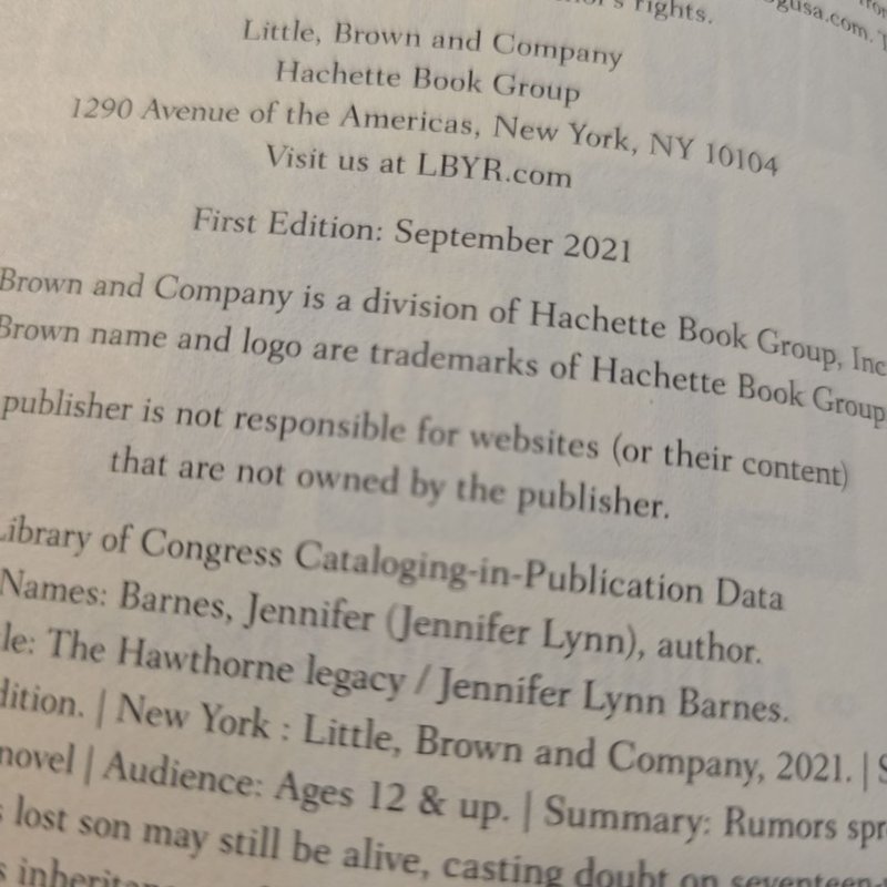 The Hawthorne Legacy