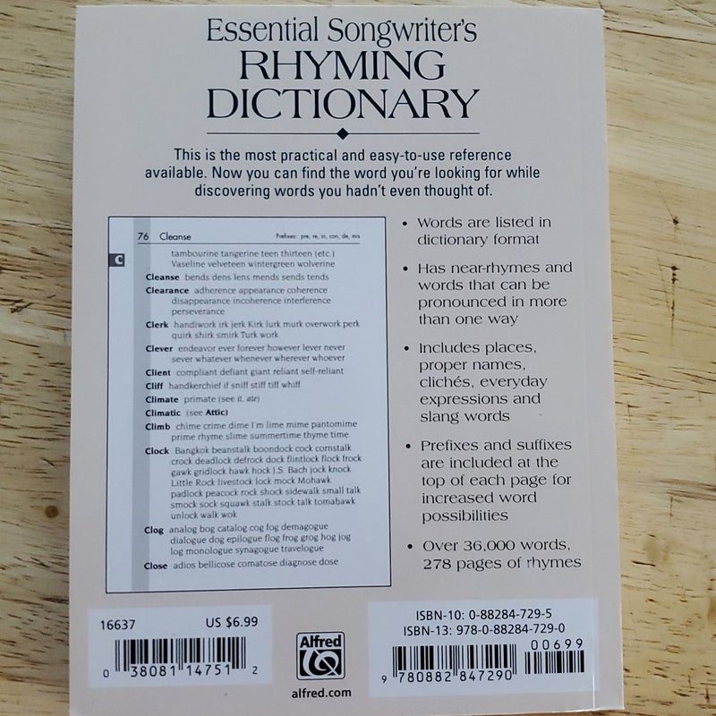 Essential Songwriter's Rhyming Dictionary