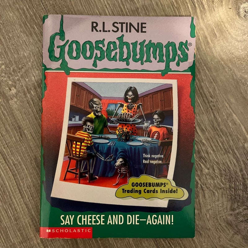 Goosebumps Cheese and Die, Again! R. L. Stine Vintage 90s 1996 W/Trading Cards!