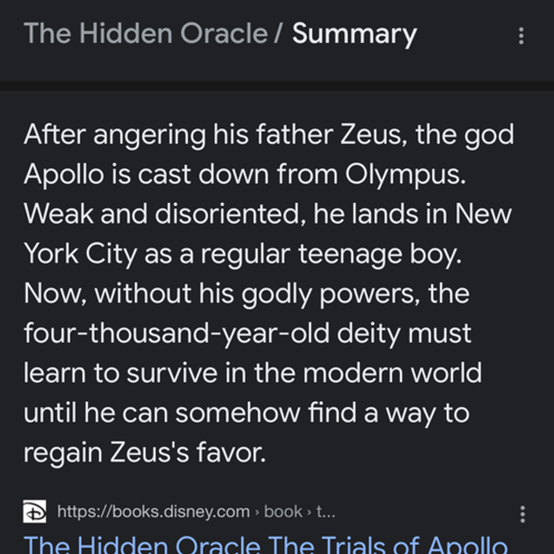 Trials of Apollo, the Book One the Hidden Oracle (Trials of Apollo, the Book One)