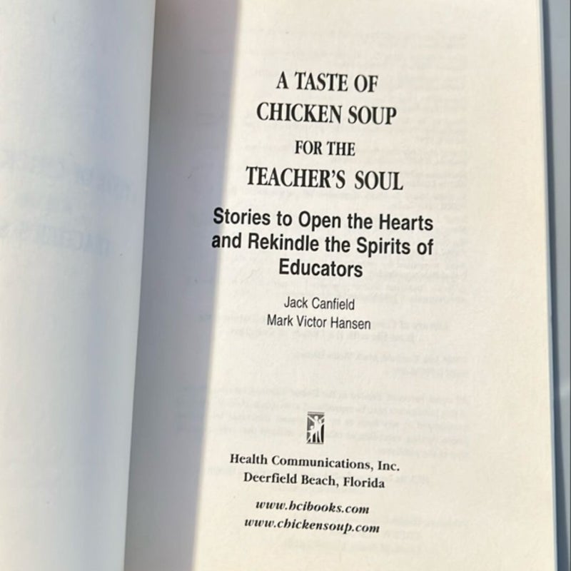 A taste of chicken soup for the teacher’s soul