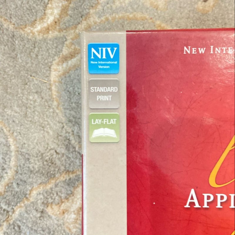 NIV Life Application Study Thumb Indexed Bible Red Letter Edition [Third Edition, Brown, Large Print]