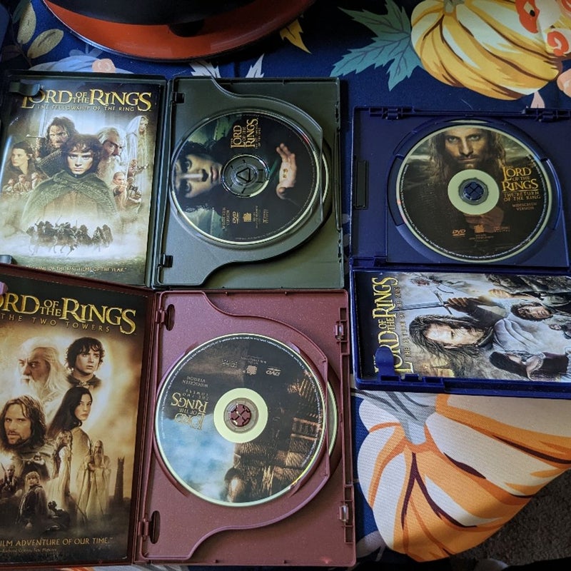 Lord Of The Rings Lot Fellowship Of The Ring Two Towers & Return Of The King DVD