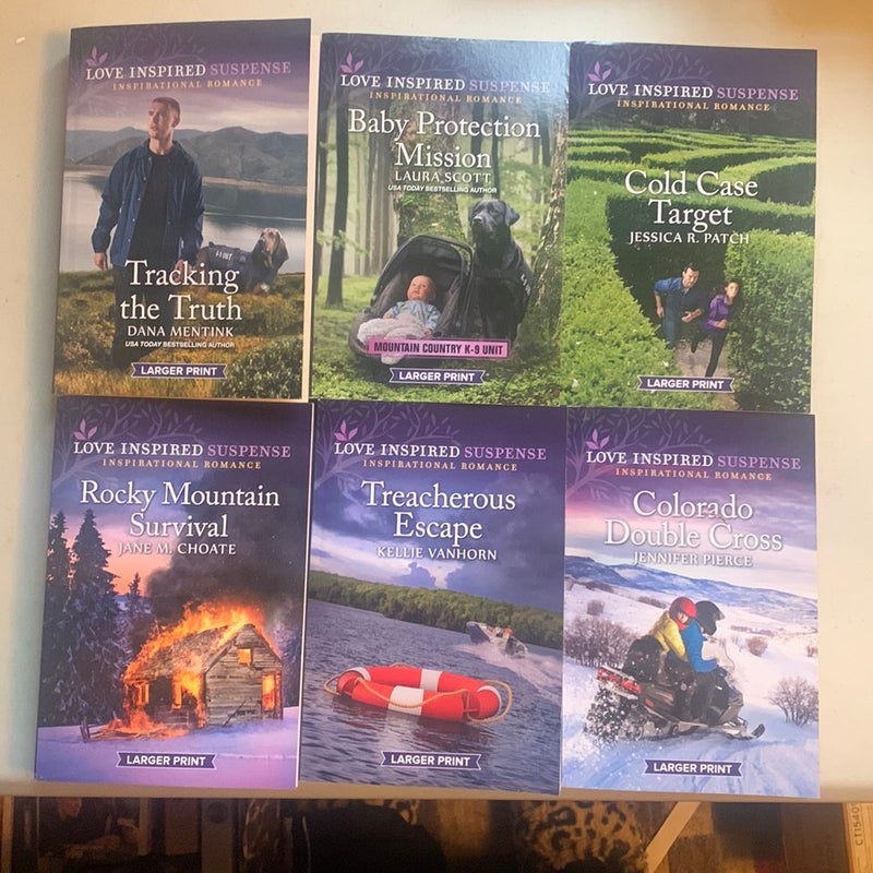 Harlequin Love Inspired Suspense 6 books, larger print, April 24