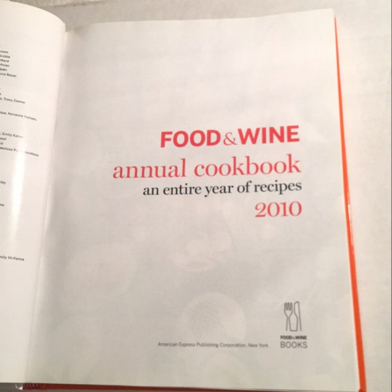 Food and Wine Annual Cookbook 2010