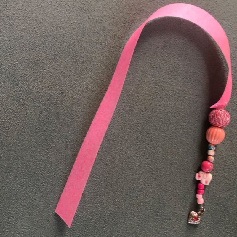 Handmade pink themed bookmark
