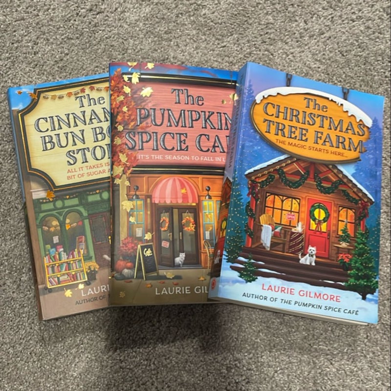The Pumpkin Spice Café; The Cinnamon Bun Book Store; The Christmas Tree Farm