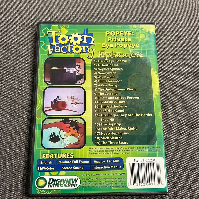 Toon Factory: Popeye-Private Eye Popeye (DVD) Like New!