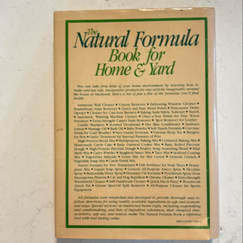 Natural Formula Book for Home & Yard