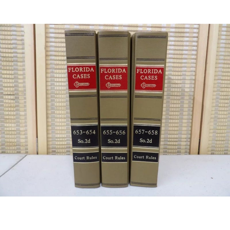 3 Florida Case 2D Series Law Books in Sequential Order (653-658)