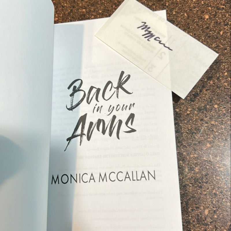 Back in your Arms w/book plate