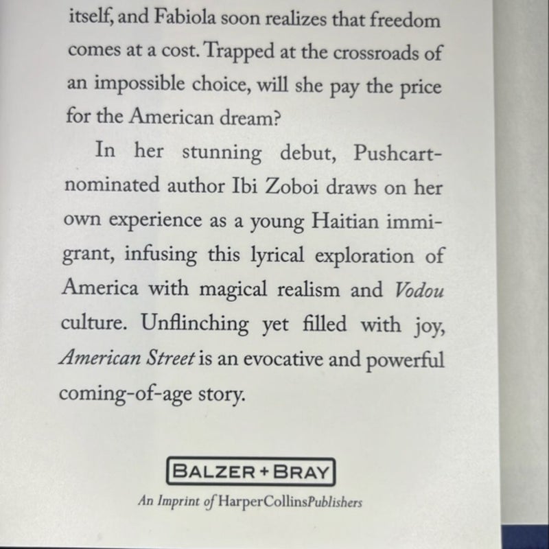 American Street by Ibi Zoboi - First Edition Hardcover (2017, Balzer + Bray)
