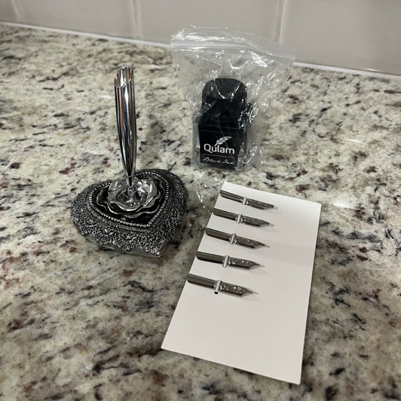 Feather Quill/Pen Ink Set