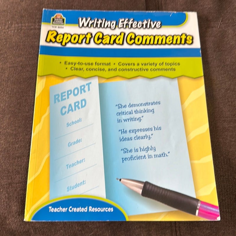 Writing Effective Report Card Comments