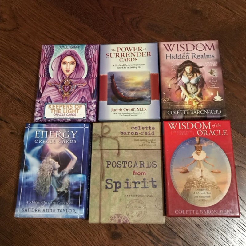 Oracle Deck Metaphysical Tarot, Lot Of 6, Angel Archangel Energy Spirit Realm, Divination Affirmation