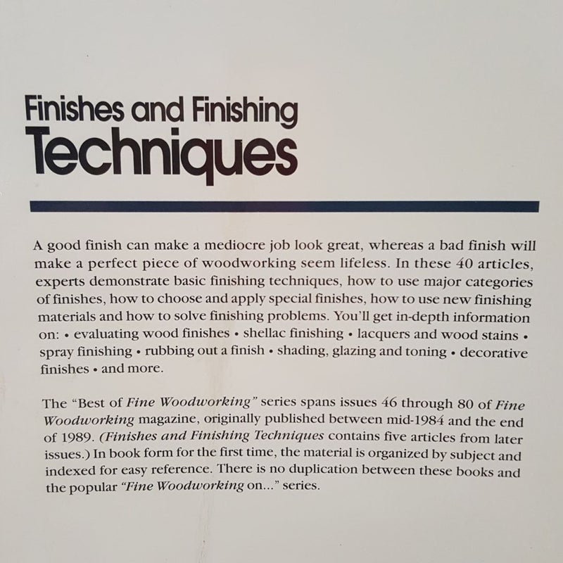 Finishes and Finishing Techniques