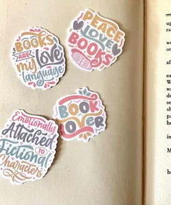 Pastel Book Lover Stickers Gift Hamdmade 
