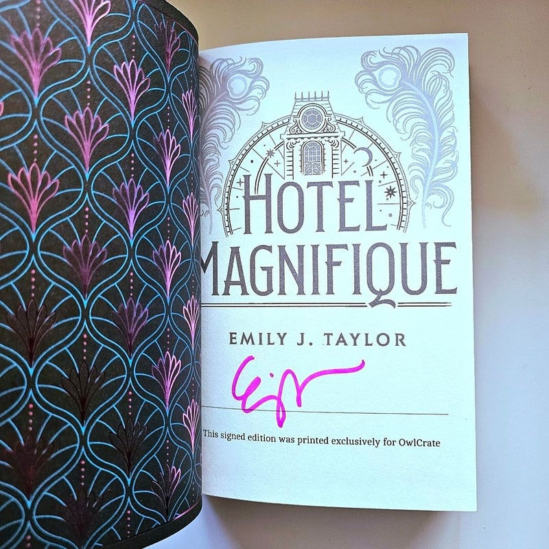 NEW Hotel Magnifique SIGNED by Emily J. Taylor Owlcrate Exclusive FIRST Edition