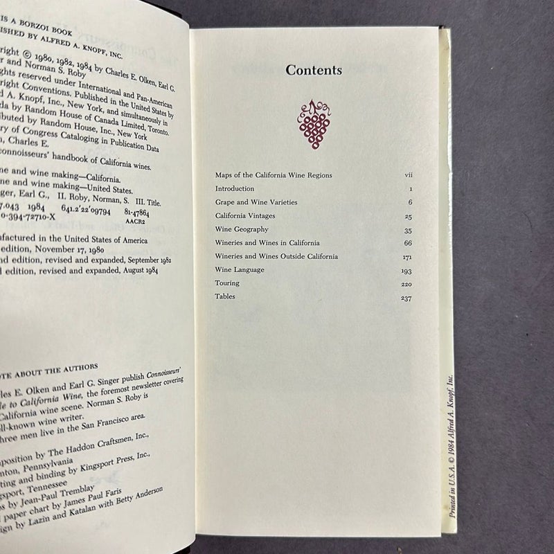 The Connoisseurs’ Handbook of California Wines