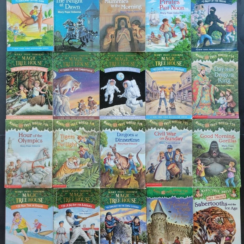 MAGIC TREE HOUSE MERLIN MISSION FACT TRACKER HUGE LOT OF 20 BOOKS WITH STICKERS