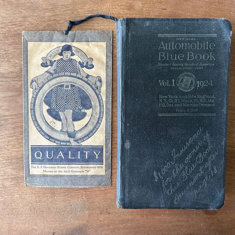 Automobile Blue Book with Original Map Holder