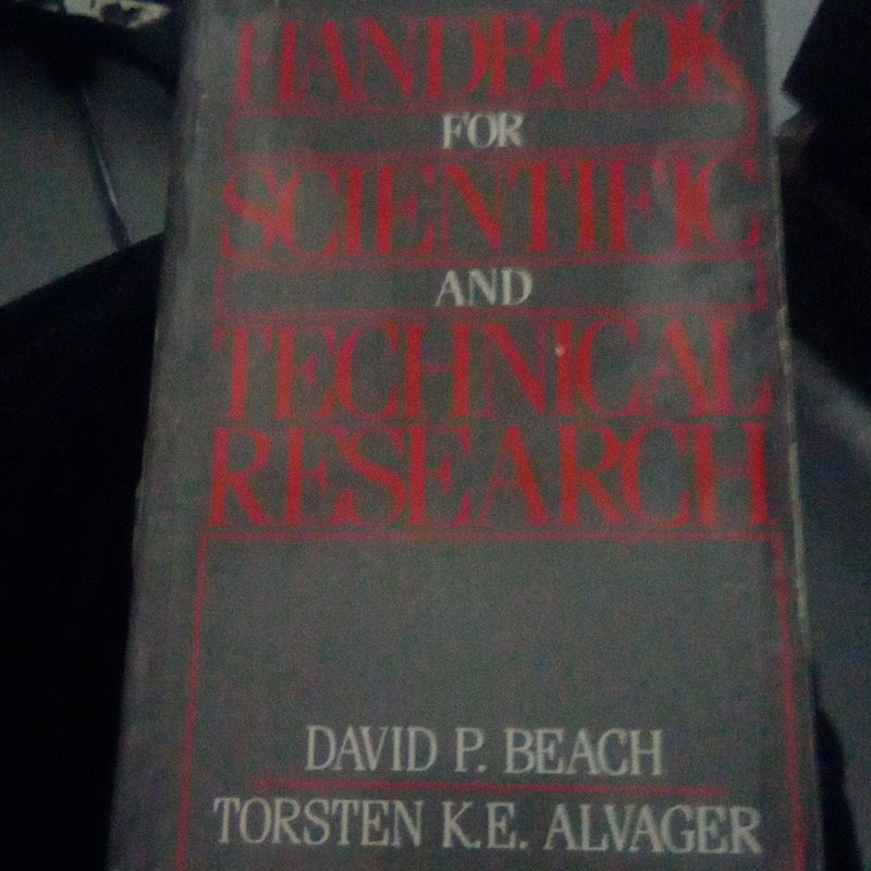 Handbook for Scientific and Technical Research