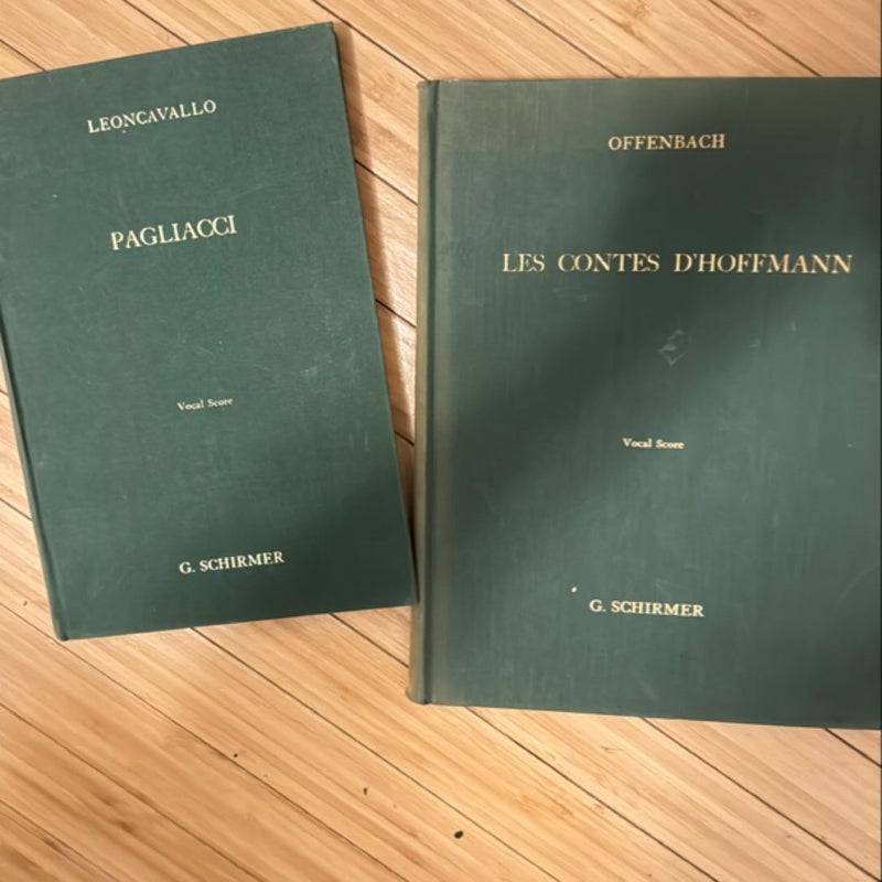 Two music vocal scores: Pagliacci and Lea Contes D’Hoffmann