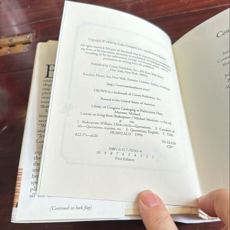 Lessons on Living from Shakespeare (1st Ed/1st)