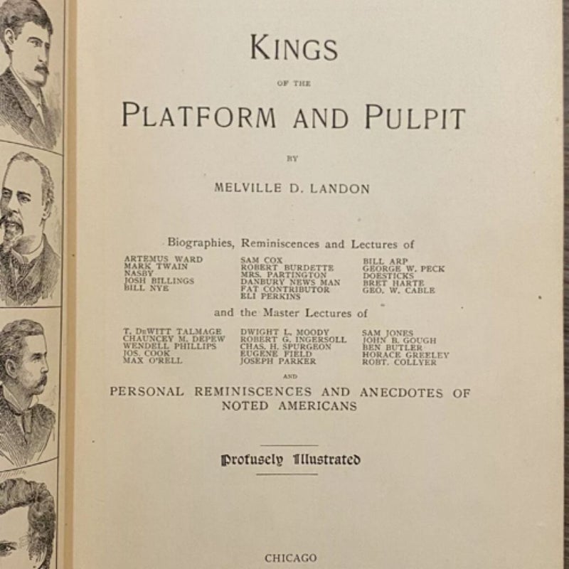 Kings Of The Platform And Pulpit 1891